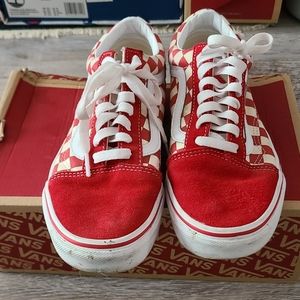 Vans old skool primary red lace up